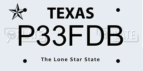P33FDB Texas License Plate