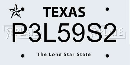 P3L59S2 Texas License Plate