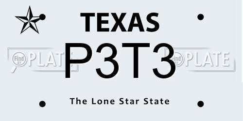 P3T3 Texas License Plate