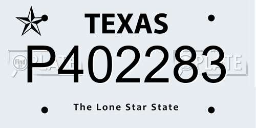 P402283 Texas License Plate