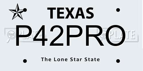 P42PRO Texas License Plate