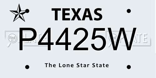 P4425W Texas License Plate