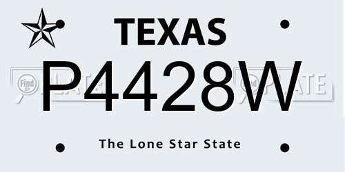 P4428W Texas License Plate