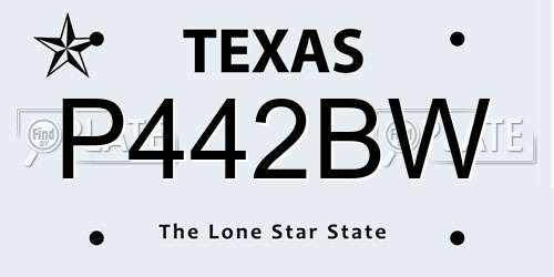 P442BW Texas License Plate