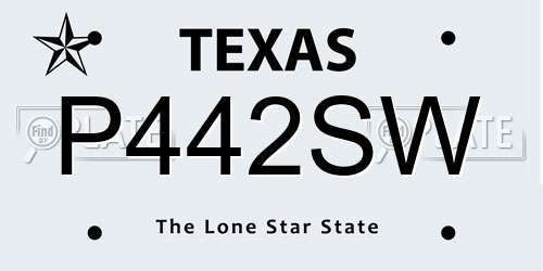 P442SW Texas License Plate