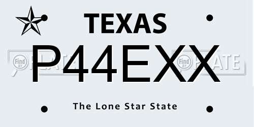 P44EXX Texas License Plate