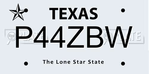 P44ZBW Texas License Plate