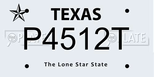 P4512T Texas License Plate