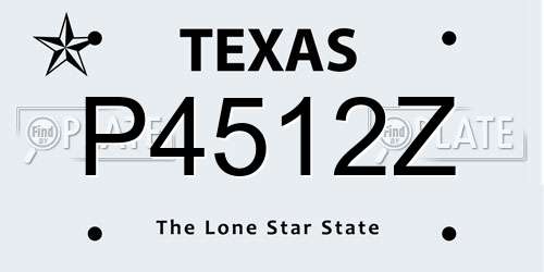 P4512Z Texas License Plate