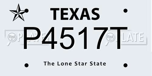 P4517T Texas License Plate