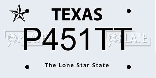 P451TT Texas License Plate