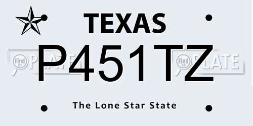 P451TZ Texas License Plate
