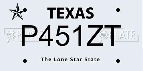 P451ZT Texas License Plate