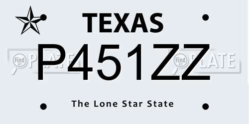 P451ZZ Texas License Plate