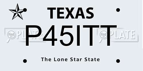 P45ITT Texas License Plate