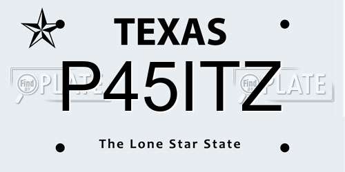 P45ITZ Texas License Plate