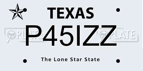 P45IZZ Texas License Plate