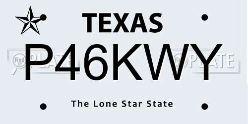 P46KWY Texas License Plate