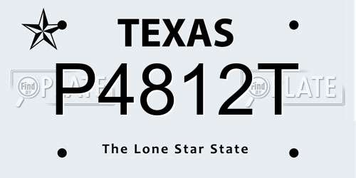 P4812T Texas License Plate