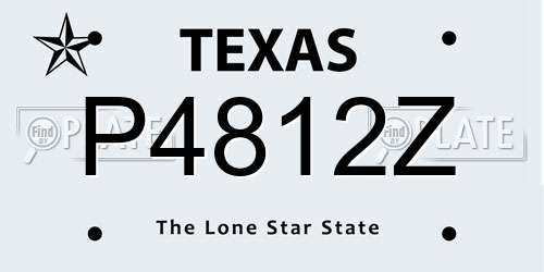P4812Z Texas License Plate