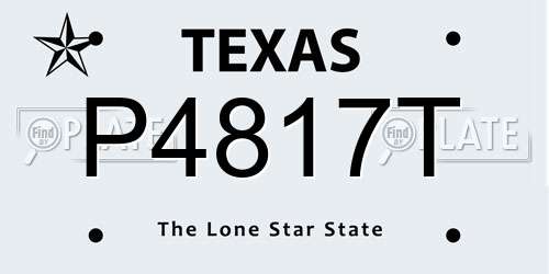P4817T Texas License Plate