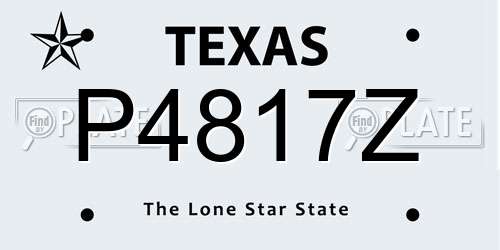 P4817Z Texas License Plate