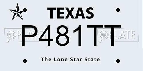 P481TT Texas License Plate