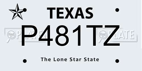 P481TZ Texas License Plate