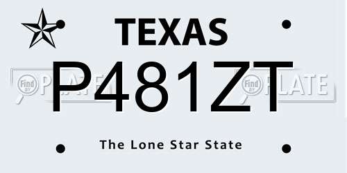 P481ZT Texas License Plate