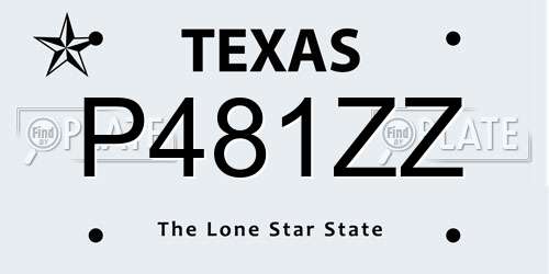 P481ZZ Texas License Plate