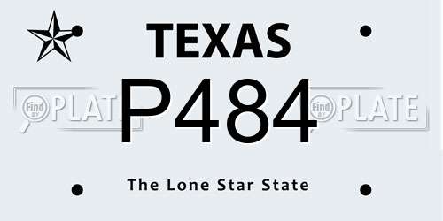 P484 Texas License Plate