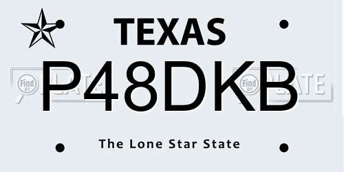 P48DKB Texas License Plate