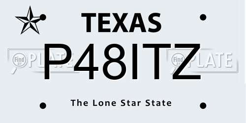 P48ITZ Texas License Plate