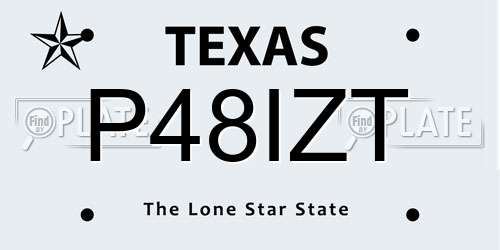 P48IZT Texas License Plate
