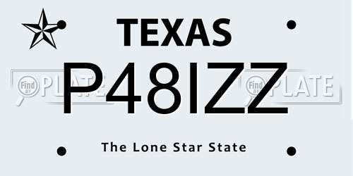 P48IZZ Texas License Plate