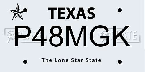 P48MGK Texas License Plate