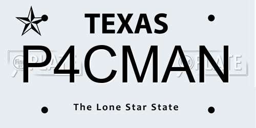 P4CMAN Texas License Plate