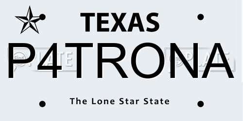 P4TRONA Texas License Plate