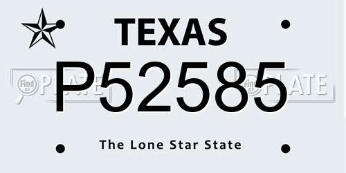 P52585 Texas License Plate