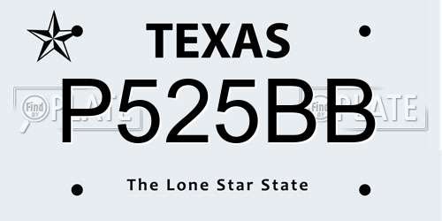 P525BB Texas License Plate