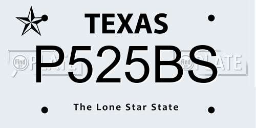 P525BS Texas License Plate