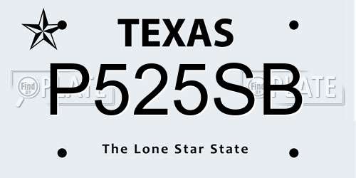 P525SB Texas License Plate