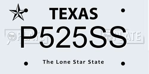 P525SS Texas License Plate
