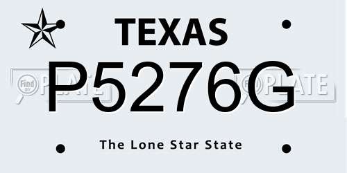 P5276G Texas License Plate
