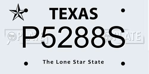 P5288S Texas License Plate