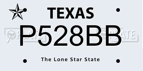 P528BB Texas License Plate