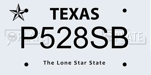 P528SB Texas License Plate