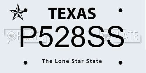 P528SS Texas License Plate