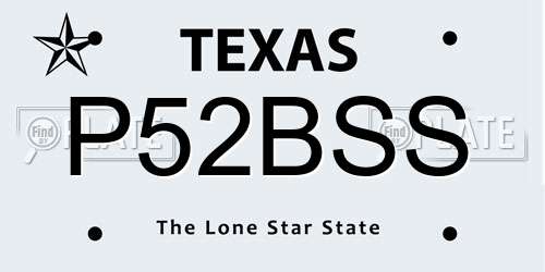 P52BSS Texas License Plate