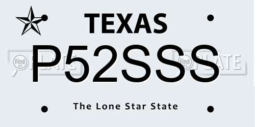 P52SSS Texas License Plate
